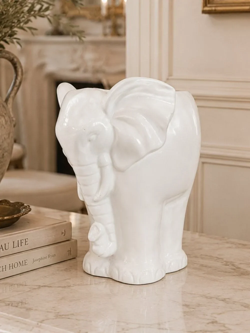 Vintage Charming Ceramic Elephant Planter